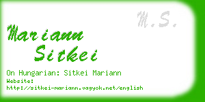 mariann sitkei business card